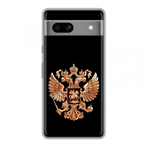 Дизайнерский силиконовый чехол для Google Pixel 7A Герб России золотой