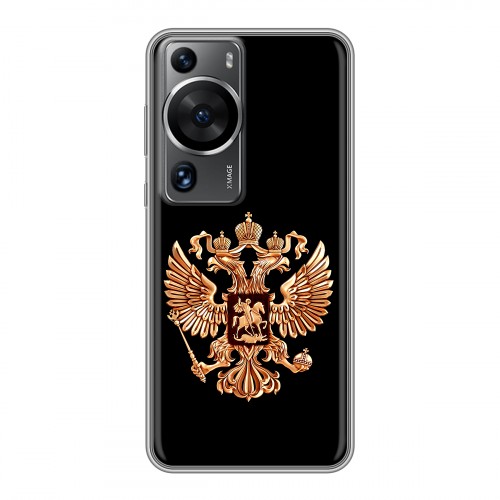 Дизайнерский силиконовый чехол для Huawei P60 Герб России золотой