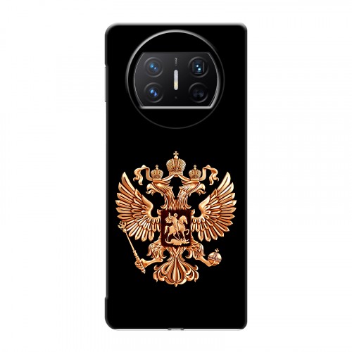 Дизайнерский пластиковый чехол для Huawei Mate X3 Герб России золотой
