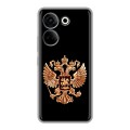 Дизайнерский силиконовый чехол для Tecno Camon 20 Герб России золотой