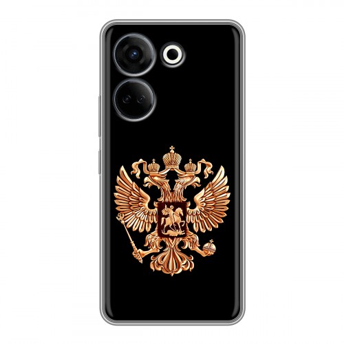Дизайнерский силиконовый чехол для Tecno Camon 20 Герб России золотой