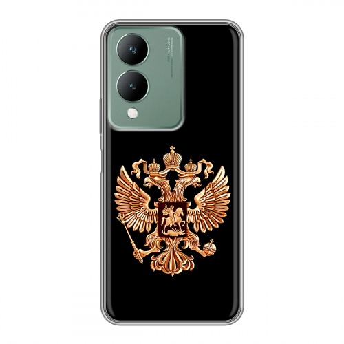 Дизайнерский силиконовый чехол для Vivo Y17s Герб России золотой