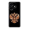 Дизайнерский силиконовый чехол для Tecno Spark Go 2024 Герб России золотой