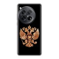 Дизайнерский силиконовый чехол для OnePlus 12 Герб России золотой