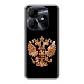 Дизайнерский силиконовый чехол для Itel P55 4G Герб России золотой