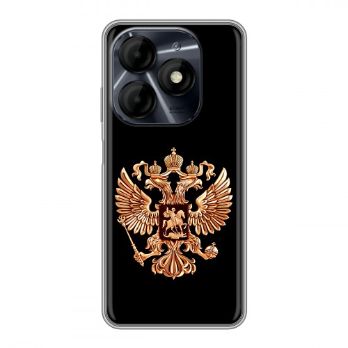 Дизайнерский силиконовый чехол для Itel P55 4G Герб России золотой