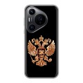 Дизайнерский силиконовый чехол для Huawei Pura 70 Pro Герб России золотой