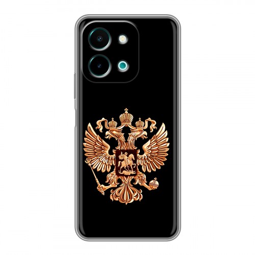 Дизайнерский силиконовый чехол для Vivo Y28 Герб России золотой