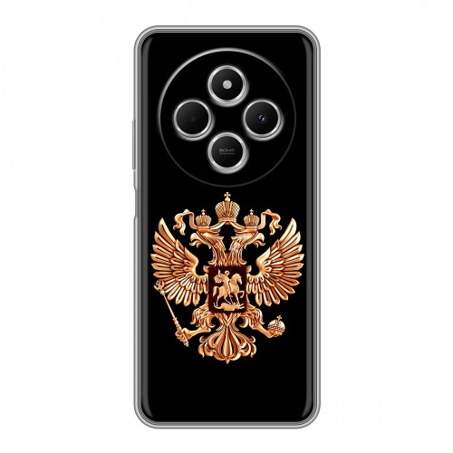 Дизайнерский силиконовый чехол для Redmi 14C Герб России золотой
