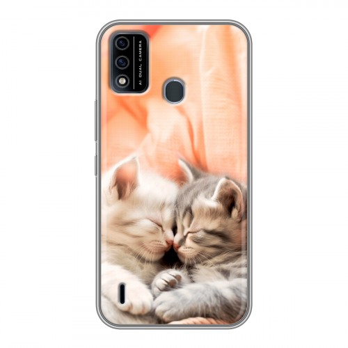 Дизайнерский силиконовый чехол для Itel A48 Котята