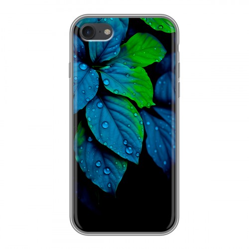 Дизайнерский силиконовый чехол для Iphone 7 Листья и роса