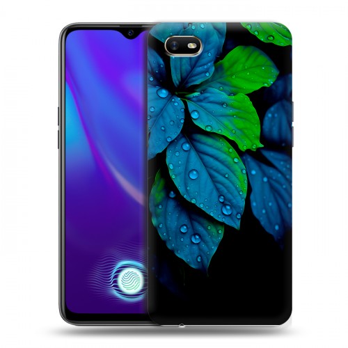 Дизайнерский пластиковый чехол для OPPO A1k Листья и роса