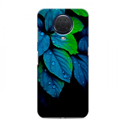 Дизайнерский силиконовый с усиленными углами чехол для Nokia G20 Листья и роса