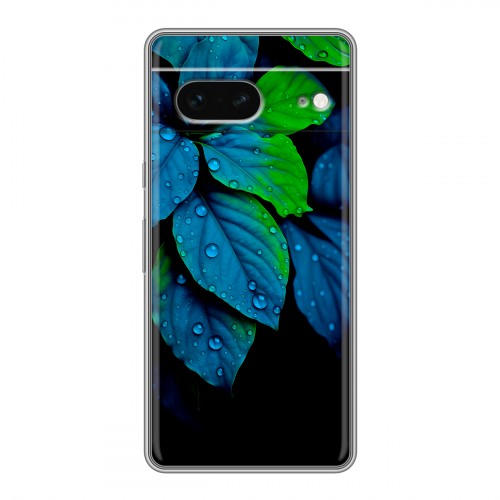 Дизайнерский силиконовый чехол для Google Pixel 7 Листья и роса