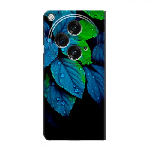 Дизайнерский пластиковый чехол для OPPO Find N3 Листья и роса