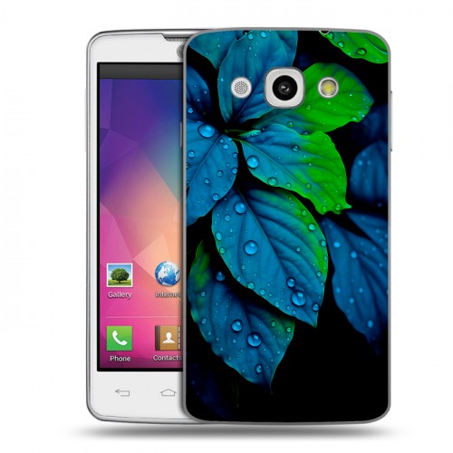 Дизайнерский пластиковый чехол для LG L60 Листья и роса