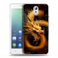 Дизайнерский силиконовый чехол для Lenovo Vibe P1m Золотой дракон