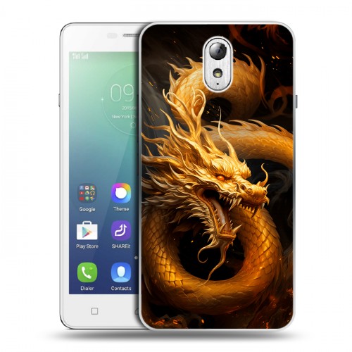 Дизайнерский силиконовый чехол для Lenovo Vibe P1m Золотой дракон