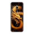 Дизайнерский силиконовый чехол для Nokia 230 Золотой дракон