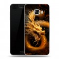 Дизайнерский пластиковый чехол для Samsung Galaxy C5 Золотой дракон