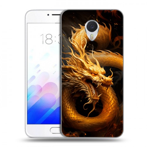 Дизайнерский пластиковый чехол для Meizu M3E Золотой дракон