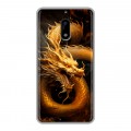 Дизайнерский пластиковый чехол для Nokia 6 Золотой дракон