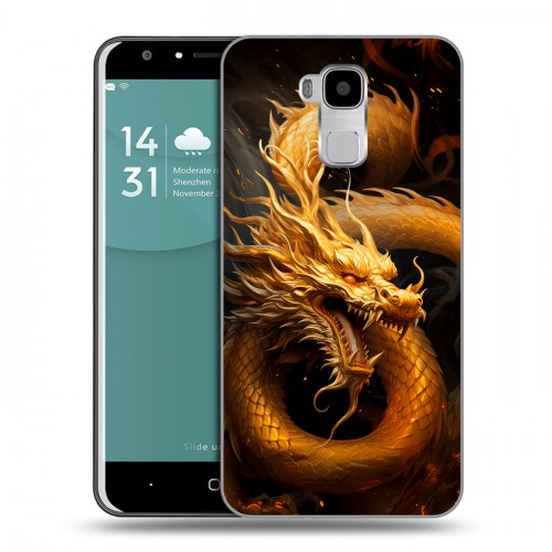 Дизайнерский пластиковый чехол для Doogee Y6 Золотой дракон