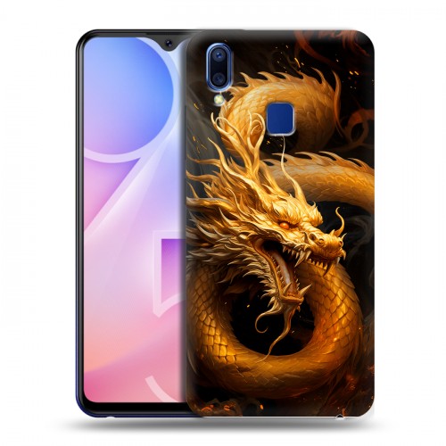 Дизайнерский пластиковый чехол для Vivo Y95 Золотой дракон