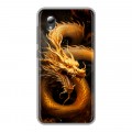 Дизайнерский силиконовый чехол для ZTE Blade A3 (2019) Золотой дракон