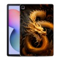 Дизайнерский силиконовый чехол для Samsung Galaxy Tab S6 Lite Золотой дракон