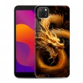 Дизайнерский силиконовый чехол для Huawei Honor 9S Золотой дракон