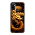 Дизайнерский силиконовый с усиленными углами чехол для OPPO A53 Золотой дракон