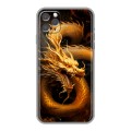Дизайнерский силиконовый чехол для Iphone 12 Золотой дракон