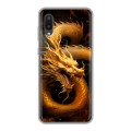 Дизайнерский силиконовый чехол для Samsung Galaxy A02 Золотой дракон