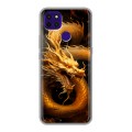 Дизайнерский силиконовый чехол для Lenovo K12 Pro Золотой дракон