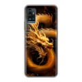 Дизайнерский силиконовый чехол для ZTE Blade A71 Золотой дракон