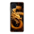 Дизайнерский силиконовый чехол для Samsung Galaxy A22 Золотой дракон