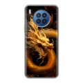 Дизайнерский силиконовый чехол для Huawei Nova 8i Золотой дракон