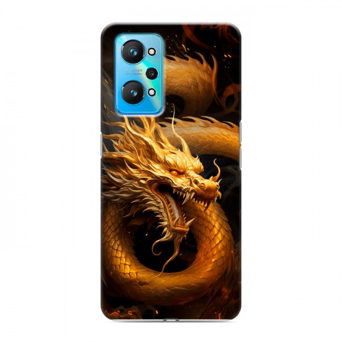Дизайнерский силиконовый чехол для Realme GT Neo 2 Золотой дракон