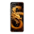 Дизайнерский силиконовый с усиленными углами чехол для Xiaomi Redmi 10C Золотой дракон