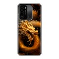 Дизайнерский силиконовый с усиленными углами чехол для Tecno Spark Go 2022 Золотой дракон