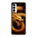 Дизайнерский силиконовый чехол для Tecno Pova 3 Золотой дракон