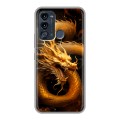 Дизайнерский силиконовый чехол для Itel Vision 3 Золотой дракон