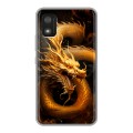 Дизайнерский силиконовый чехол для Itel A17 Золотой дракон