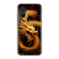 Дизайнерский силиконовый чехол для Xiaomi Poco M5 Золотой дракон