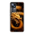 Дизайнерский силиконовый чехол для Xiaomi 12T Золотой дракон
