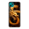 Дизайнерский силиконовый чехол для Wiko T10 Золотой дракон
