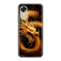 Дизайнерский силиконовый чехол для OPPO A17k Золотой дракон