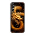 Дизайнерский силиконовый чехол для Samsung Galaxy A14 Золотой дракон