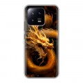 Дизайнерский силиконовый чехол для Xiaomi 13 Золотой дракон